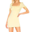 yellow milkmaid mini dress