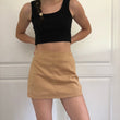 tan mini skirt
