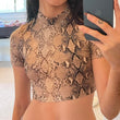 snake print crop top