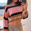 pink striped sweater